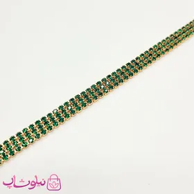 دستبند دخترانه ژوپینگ طرح تنیسی سبز طلایی