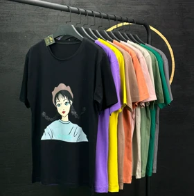 تیشرت زنانه نخ پنبه طرح دختر