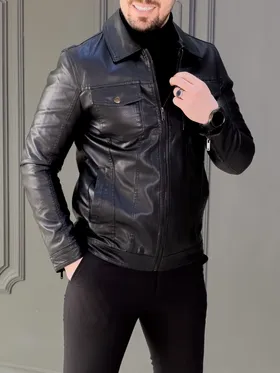 کت چرم B888 مشکی