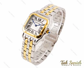 ساعت مچی زنانه کارتیه پنته دورنگ طلایی مدیوم Cartier-3187-L