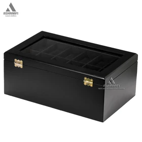 جعبه ساعت 12 تایی مشکی Box Watches T12-5