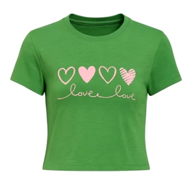 کراپ تیشرت آستین کوتاه زنانه مدل قلب 1206