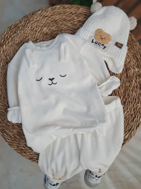 ست بلوز و شلوار شیری خرگوش