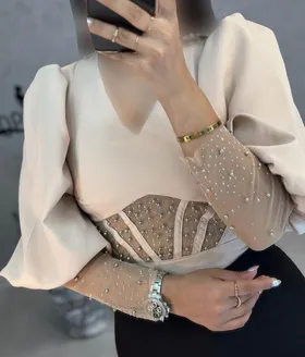 شومیز مروارید دوزی : 8274