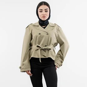 ترنچ کت دبل برست اورسایز زنانه - 62251174