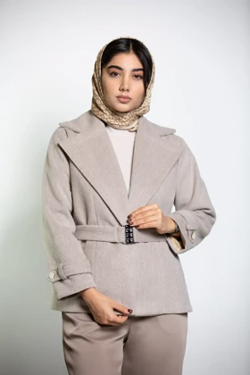پالتو کت موهر کمربند کش