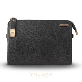 کیف دوشی و دستی چرم یلسان مدل آیسل کد 015-BF (مشکی)