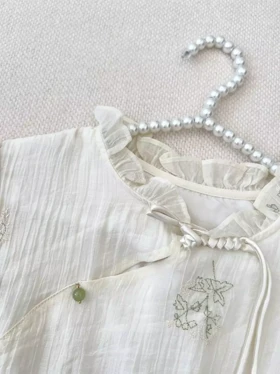 شومیز حریر کریشه گلدوزی کد 5456