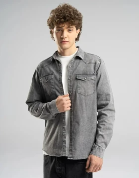 جین دو جیب دکمه پرچی