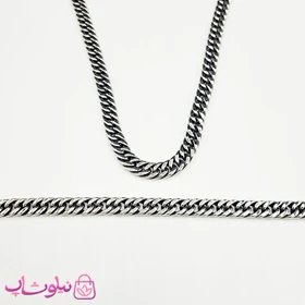 ست گردنبند و دستبند مردانه کارتیه مدل سیاه قلم کد 750