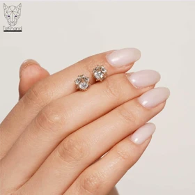 گوشواره توپی الماس ژوپینگ