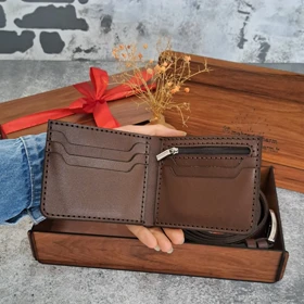 ست 3 تیکه مدل جیبی چرم طبیعی ساده