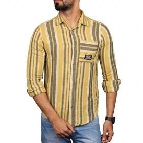 پیراهن آستین بلند کنفی مردانه مدل 61011019