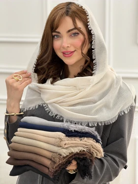 شال نخی ساده کجراه دورریش
