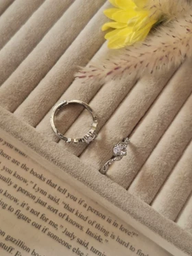 انگشتر جواهری فری سایز بیضی موجی