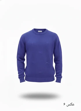 پلیور بافت بنفش یقه گرد زاپ مینیمال فری سایز لش