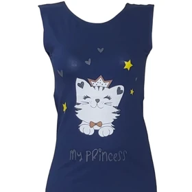 تاپ زنانه ویسکوز طرح گربه