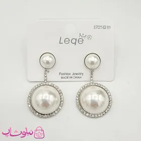 گوشواره دخترانه مرواریدی با آویز دایره