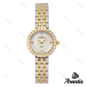 ساعت الکسا 2002z زنانه سیلور طلایی دور نگین w-10133