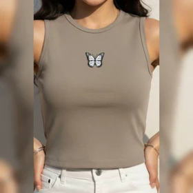 تاپ حلقه‌ای طرح پروانه