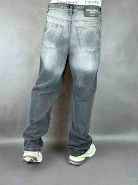 شلوار نیم بگ مردانه ذغالی زاپدار 125