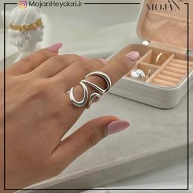 انگشتر زنانه آبکاری نقره رنگ ثابت کد ta10015