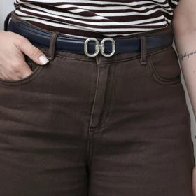 کمربند چرمی مات زنانه مدل be7036 (سورمه ای)