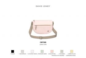 کیف دوشی زنانه و دخترانه برزنتی بند قابل تنظیم بدون دسته دیوید جونز DAVIDJONES (صدفی)