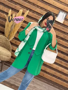 مانتو لینن یقه کراواتی