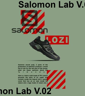 کفش کتانی مردانه و زنانه مشکی سبز Salomon Lab V.02 مدل 6866