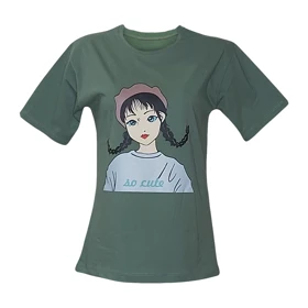 تیشرت زنانه نخ پنبه طرح دختر