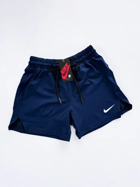 شورتک ورزشی سرمه ای چاک‌دار نایکی Nike