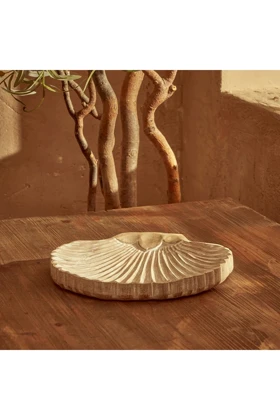 بشقاب تزئینی Bella Maison مدل Oyster Mango چوبی - طبیعی