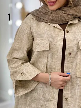 مانتو دوخت دار دو جیب پاکتی