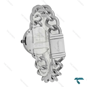 ساعت شنل زنانه بندکارتیری استیل صفحه سفید دورنگین Chanel-7962-L