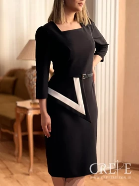 پیراهن یقه خشتی کمر مثلثی