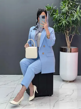 ست کت و شلوار آستین پاکتی