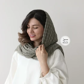 شال نخی مدل مگنولیا (سبز پاستلی)