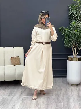 پیراهن کمربند دار گندم