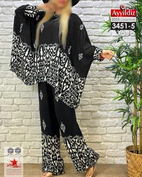 ست مانتو شلوار زنانه سایز بزرگ کد 3451/5