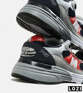 کفش کتانی بزرگ پا طوسی قرمز سرمه ای NEW BALANCE 993