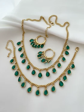 سرویس اشکی نگین سبز fashion