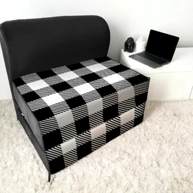 کاناپه تخت شو یک نفره چهارخونه شطرنجی مدل M1151