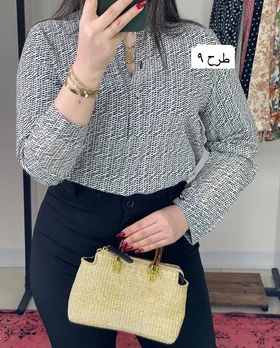 مانتو آستین بلند دو دکمه کرپ‌حریر