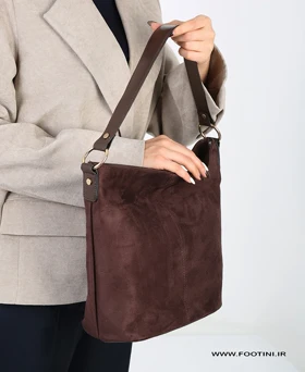 کیف زنانه دوشی دستی بزرگ جیر 239 AM (قهوه ای)