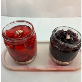 شمع مربای توت فرنگی و شمع مربای شاتوت