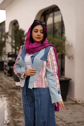 ست کت و شلوار اسپرت جین و لینن طرح سرور