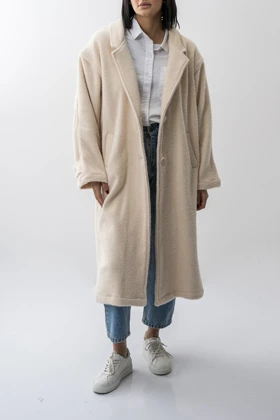 پالتو بلند یقه برگردان زنانه