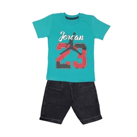 ست تیشرت و شلوارک پسرانه مدل بسکتبال کد 1231