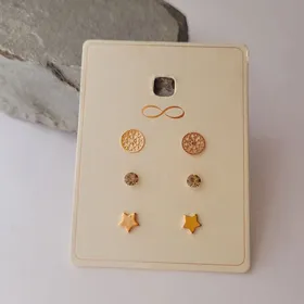 پک گوشواره میخی نگینی و ستاره